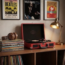 Kırmızı Turntable Ve Bluetooth Destekli Müzik Sistemi