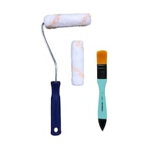 Saten Rulo Set 10cm Ve Turkuaz Fırça 2,5cm Vernik Ve Boyaya Uygun