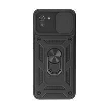 Samsung Uyumlu Galaxy A03 Uyumlu Kılıf Pars Lens Yüzüklü Silikon - Siyah