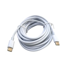Type C To Type C Şarj Va Data Kablosu Usb C Beyaz Kablo 5m