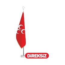 Üç Hilal Kırmızı Makam Bayrağı (Telalı-Simli) 100x150 cm