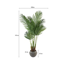 Yapay Ağaç Areka Ağacı Palmiye Ağacı Mokka Küre Saksıda 140cm Salon Bitkisi Yeşil