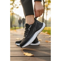 Enoch Kadın Spor Ayakkabı Jakarlı Örme Saya Ve Yüksek Yastıklamalı Comfort Tabanlı Koşu Ve Yürüyüş Sneaker Siyah Beyaz