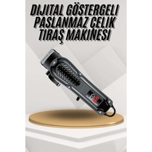 Dijital Profesyonel Kablosuz Saç Sakal Tıraş Makinası Sessiz Paslanmaz Çelik -