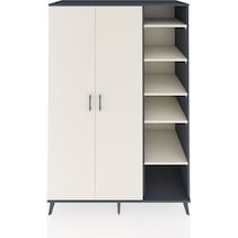 Kronos Dolap 7 Raflı 2 Kapaklı Tek Askılı 132x59x195 Antrasit-aytaşı/aytaşı Aytası/aytası