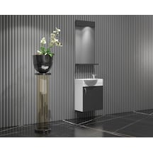 Lale Banyo Dolabı Takımı 45 Cm Antrasit Gri Mat Antrasit - Gri