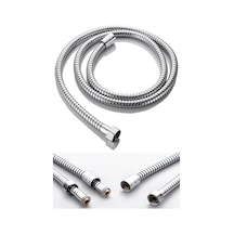 1.sınıf Dayanıklı Spiral Duş Hortumu Metal Örgülü 1.5 M Kyk1012 Gümüş