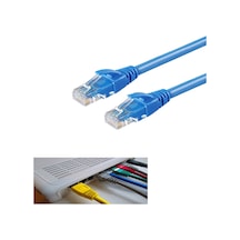 Cat6 Kablo İnternet Adsl Ethernet Kablosu Fabrikasyon 1 Metre Mavi
