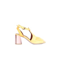01WQ10503 Bueno Shoes Sarı Deri Kadın Topuklu Ayakkabı