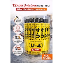 12 Adet U-4 Süper Yapıştırıcı 40 Cc Güçlü Hızlı Yapıştırıcı Çok Amaçlı Metal Plastik Ahşap Deri Yapıştırıcı Şeffaf Kutulu