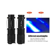 Uv Ultra Led El Feneri Siyah Işık Muayene Lambası Meşalesi 395/365 Nm Siyah