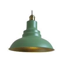 Dylight Retro Metal Mat Su Yeşili Eskitme Duylu Dekoratif Rustik Metal Sarkıt Avize Çap:30 Cm Beyaz