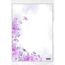 A5 Çiçek Bloknot Çizgisiz Defter - 50 Yaprak - Memopad - Notepad - Not Defteri - Not Kağıdı - 1967 Çok Renkli