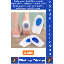 Gündelik Ayakta Duranlar İçin Baskı Azaltan Darbe Emici Rahat Silikon Topuk Konfor Ped Yastık 2 Çift