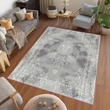 Rovigo Home Dijital Baskı Yıkanabilir Kaymaz Taban Salon Halısı Rvg0463 Gri