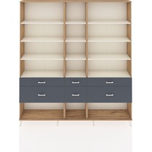 Arges Dolap 12 Raflı 6 Çekmeceli 220x30x243 Çam-aytaşı/antrasit Aytası/antrasıt