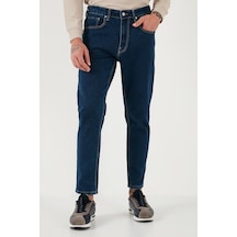 Buratti Streç Pamuklu Slim Fit Normal Bel Boru Paça Jeans Erkek Kot Pantolon 5900S34Milano Lacivert