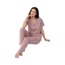 İkikareshop Gömlek Pijama Takım Kadın Ar3562 Çok Renkli