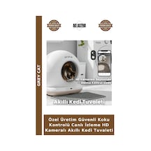 Özel Üretim Güvenli Koku Kontrolü Canlı İzleme Hd Kameralı Akıllı Kedi Tuvaleti