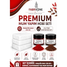 Premium Mum Yapım Hobi Seti - Parafin Wax 250 Gr - 2'li Toz Mum Boyası Seti - Kırmızı, Kahverengi Bkfabpw2502kkh Karışık