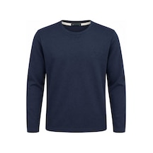 Glow Star Bisiklet Yaka Slim Fit Erkek Sweatshirt - 7777 Lacivert