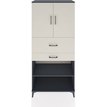 Hyperion Dolap 4 Raflı 2 Çekmeceli 2 Kapaklı 88x44x195 Antrasit-aytaşı Antrasit