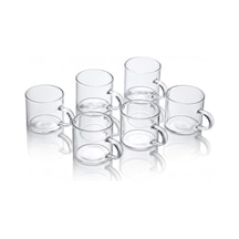 6'li Kulplu Şeffaf Cam Kupa Seti 120 Ml Minimalist Tasarım Çay & Kahve Bardağı Diğer