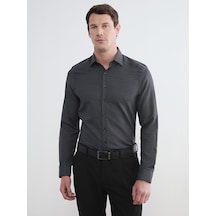 Lcw Busıness Gri Slim Fit Desenli Armürlü Erkek Gömlek