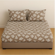 Çift Kişilik Desenli Lastikli Çarşaf Seti 140x200 Cm + 2 Adet Yastık Kılıfı 50x70 Kahve, Stiltciftdn140 Çok Renkli