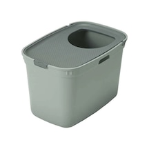 Moderna Top Cat Üstten Girişli Kapalı Kedi Tuvaleti 59cm Gri/açık Gri