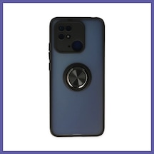 Bezos Redmi 10c Uyumlu Kılıf Montreal Yüzüklü Silikon Kapak - Siyah Nıda