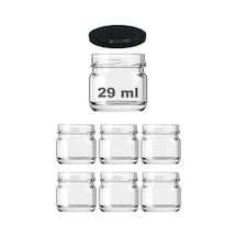 29 Ml Metal Siyah Kapaklı 29 Cc Küçük Numune Cam Kavanoz 6 Adet Diğer