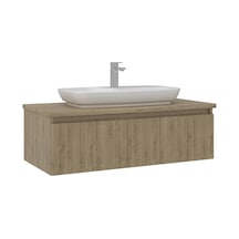 Orka Lentia 100 Cm Meşe Banyo Dolabı Alt Modül Lavabo Meşe