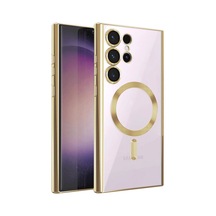 Samsung Galaxy  Uyumlu,  S23 Ultra Kılıf Kross Magneticsafe Kapak - Gold