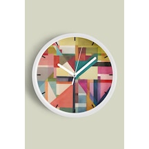Modern Duvar Saati - 42cm - Önü Camlı Beyaz Kasa - Sessiz Mekanizma-jh0754 Beyaz
