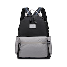 Smart Bags Büyük Boy Laptop Bölmeli Su Geçirmez Kumaş Renkli Okul Çantası Siyah/gri