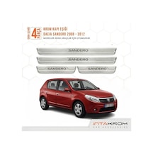 Dacia Sandero 2008-2012 Uyumlu Satine Krom Kapı Koruma Eşiği 4 Pr