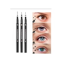3b Trend 3'lü Set Çift Uçlu Çiçek, Yıldız Ve Kalp Desenli Kalem Eyeliner 001 Black