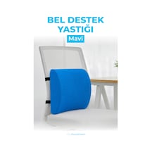 Viscofoam Ortopedik Bel Yastığı Ofis Sandalye Araç Koltuk Bel Destek Yastığı Visco Bel Yastığı Saks Mavisi