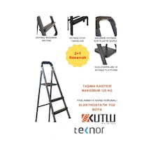 Kutlu Dayanıklı 2+1 Metal Basamaklı Merdiven