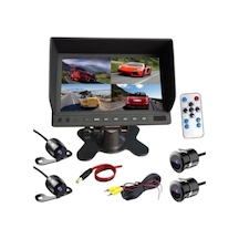 Okul Taşıtı Kamera Ve Monitör Seti 7" İnç Quad Dijital Lcd Panel Ekran Ve 4 Adet Go-145 Kamera Twogo Go-i34