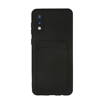 Uryport Samsung Galaxy Uyumlu A02 Kılıf Kelvin Kartvizitli Silikon - Siyah