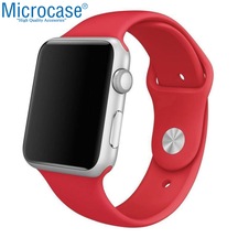 Microcase iOS Uyumlu Watch Seri 5 40 Mm Silikon Kordon Kayış - Kırmızı