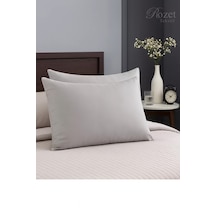 Gri Pamuk Kumaş Kapaklı Yastık Kılıfı 2 Adet 50 X 70 Cm
