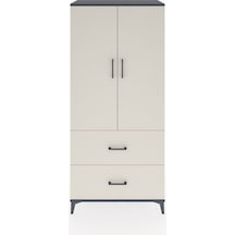 Hyperion Dolap 2 Raflı 2 Çekmeceli 2 Kapaklı 88x44x195 Antrasit-aytaşı Antrasit