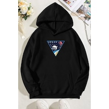 Uyguntarz Unisex Space Baskılı Sweatshirt siyah