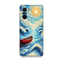 Xiaomi Redmi K40 Uyumlu Fırtınada Kırmızı Sandal Desenli Silikon Kılıf Çok Renkli