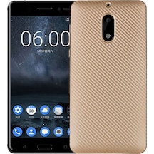 Fitcase Nokia 6 Carbon Desen Arka Kapak Gold 200043526