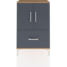 Arges Komodin 2 Raflı Tek Çekmeceli 2 Kapaklı 60x30x96 Çam-antrasit Atlas Çam