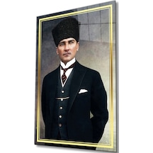 Atatürk Cam Tablo Ev Ve Ofis Duvar Dekoru Hediyelik Büyük Tablo Dayanıklı Cam